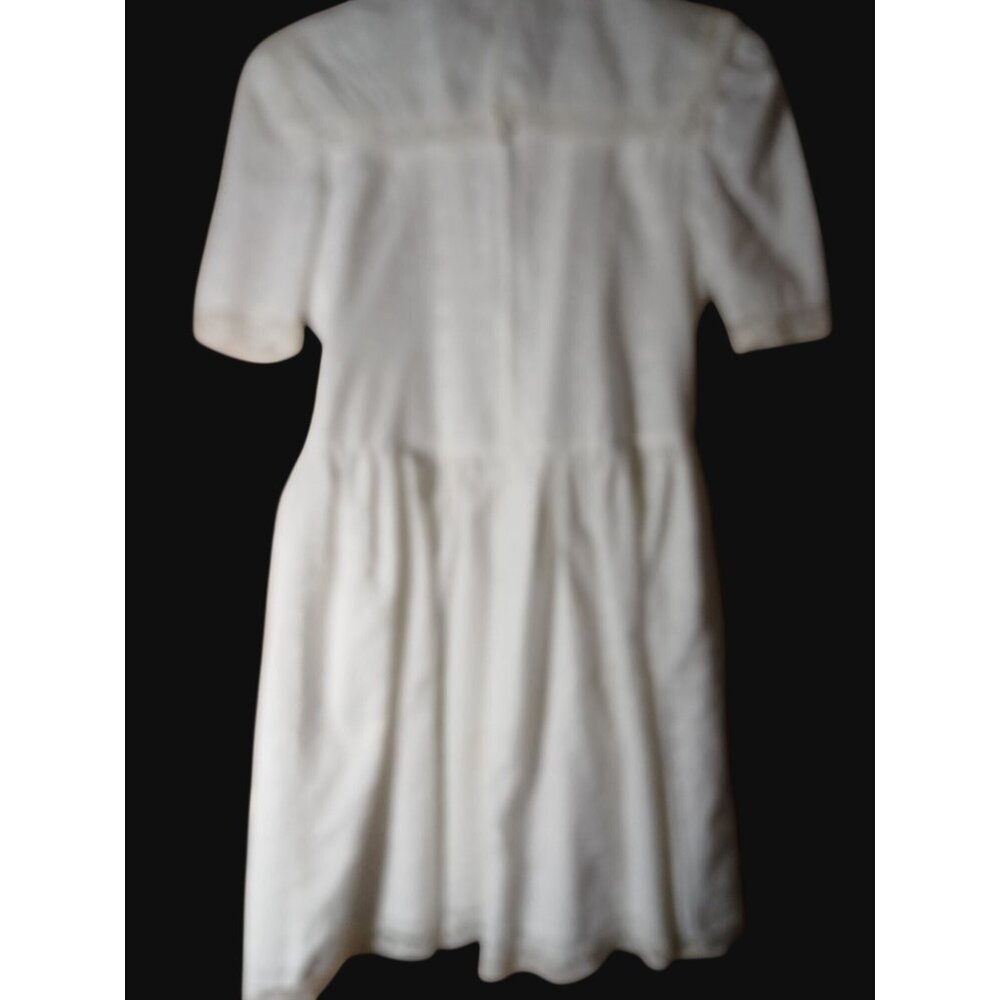 Vintage Britland Girls White Eyelet Lace Dress V Neck Size 14 Prairie Cottage - Picture 6 of 16